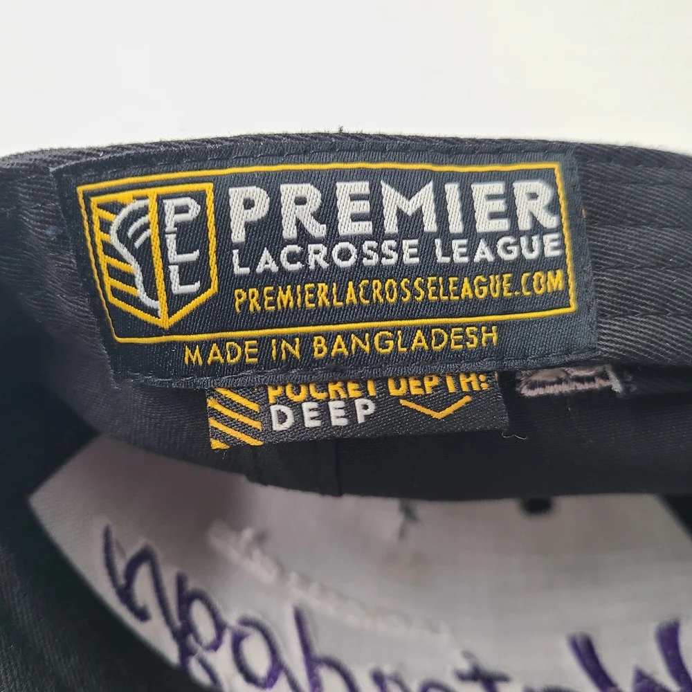 Philadelphia Waterdogs Hat Snapback Black Purple Rope PLL Lacrosse Script Men